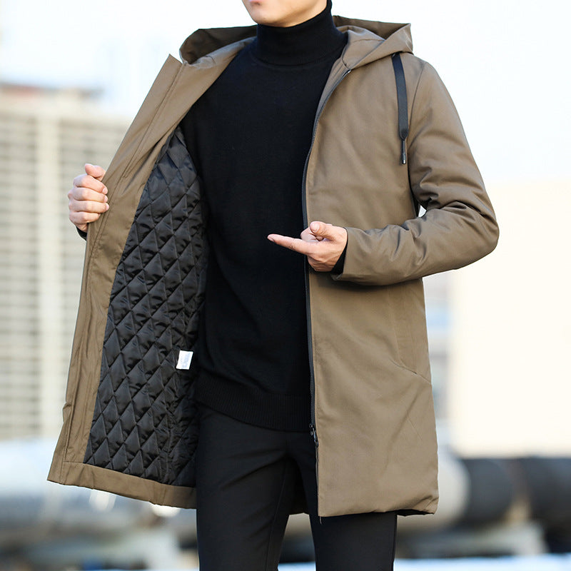 Lucas Chaqueta de Invierno para Hombre – Abrigo Largo Impermeable con Capucha Ajustable