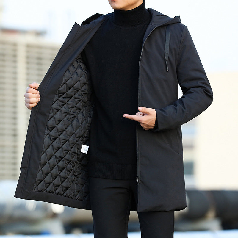 Lucas Chaqueta de Invierno para Hombre – Abrigo Largo Impermeable con Capucha Ajustable