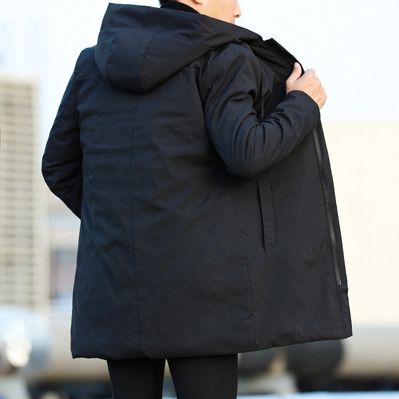 Lucas Chaqueta de Invierno para Hombre – Abrigo Largo Impermeable con Capucha Ajustable
