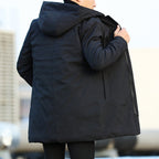 Lucas Chaqueta de Invierno para Hombre – Abrigo Largo Impermeable con Capucha Ajustable