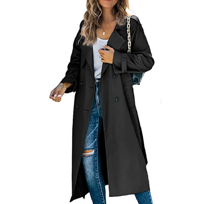 Brielle Trench Largo para Mujer – Abrigo Elegante Entretiempo Chic