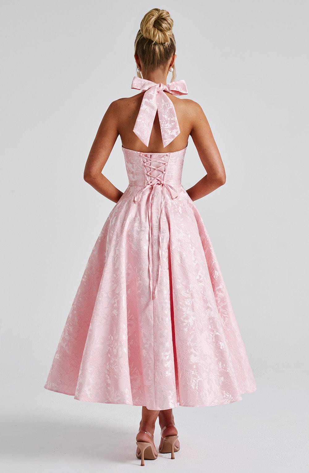 Iris Vestido Midi Elegante para Mujer – Vestido Corsé Floral Invitada Boda