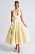 Iris Vestido Midi Elegante para Mujer – Vestido Corsé Floral Invitada Boda