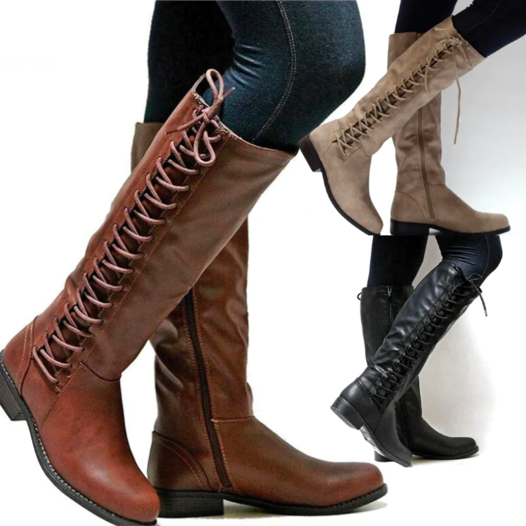 Avia Botas Altas para Mujer – Botas de Cuero Elegantes Antideslizantes