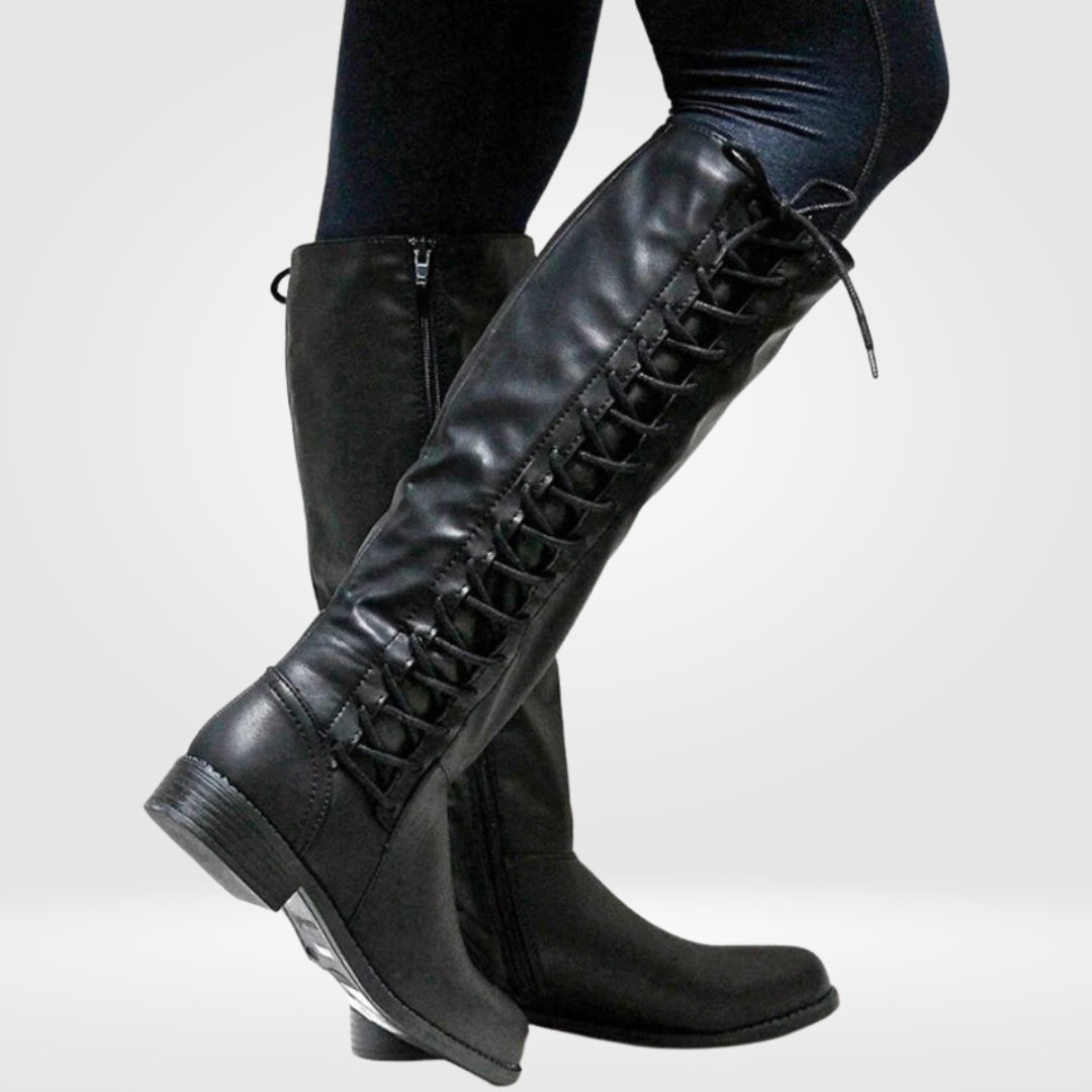 Avia Botas Altas para Mujer – Botas de Cuero Elegantes Antideslizantes