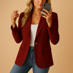 Kelly Blazer para Mujer – Americana Entallada Elegante Stretch Oficina Chic