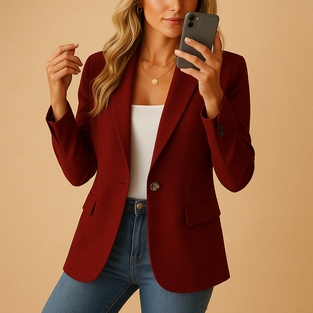 Kelly Blazer para Mujer – Americana Entallada Elegante Stretch Oficina Chic