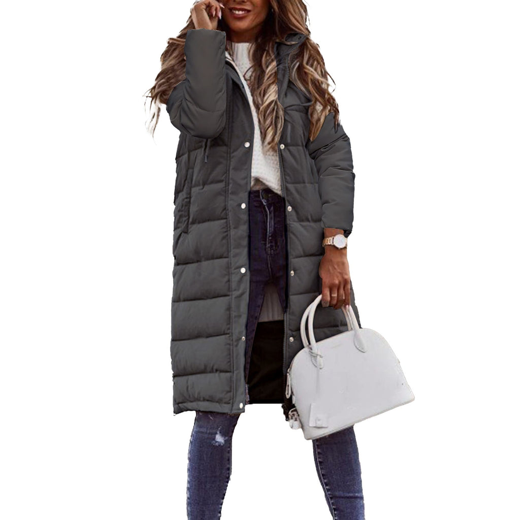 Evie Abrigo Largo Acolchado para Mujer – Chaqueta Invierno Elegante con Capucha