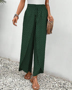 Sophia Pantalón Mujer – Pantalón Palazzo de Talle Alto con Pierna Ancha Elegante