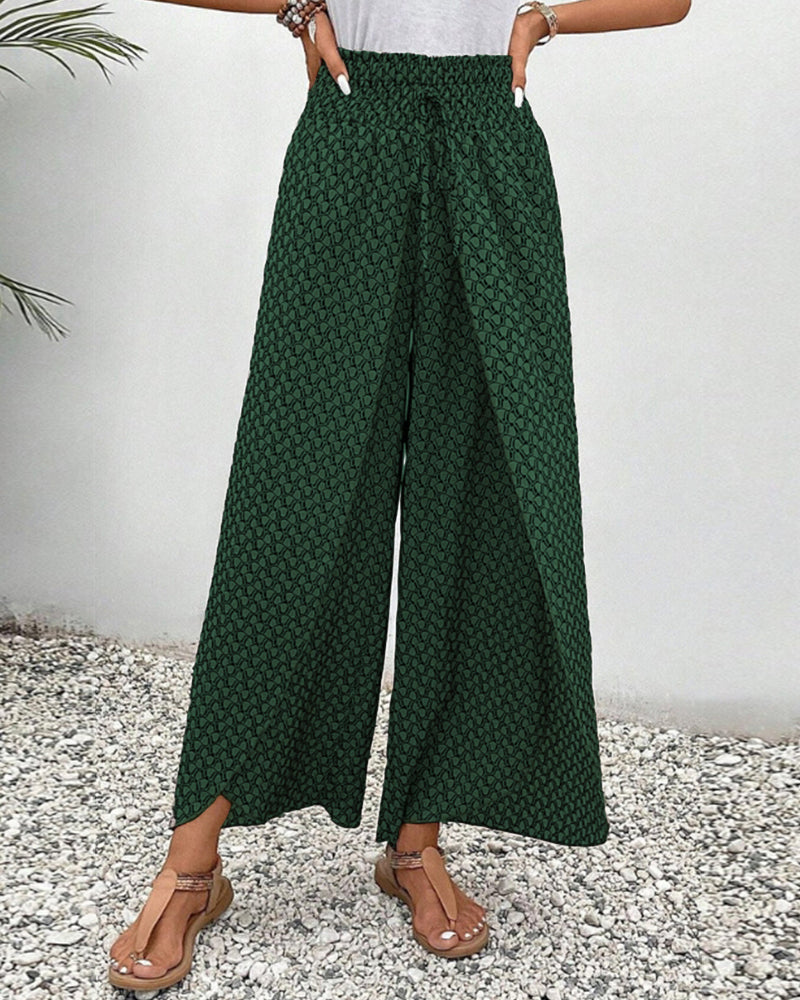 Sophia Pantalón Mujer – Pantalón Palazzo de Talle Alto con Pierna Ancha Elegante