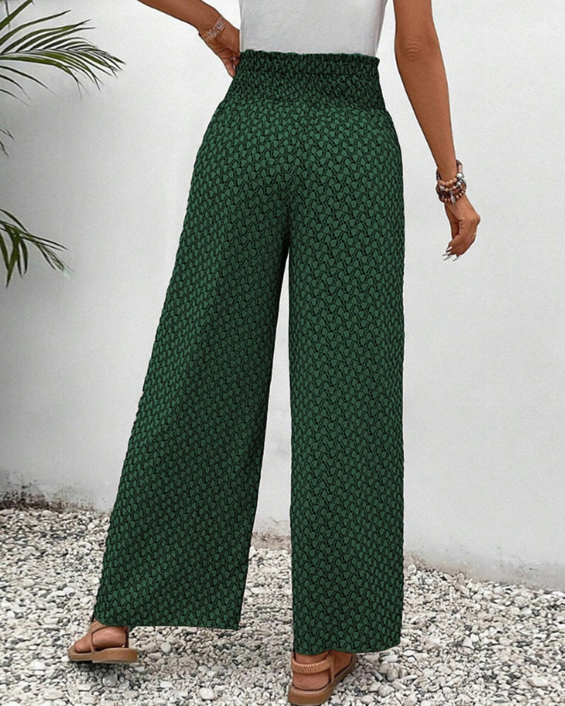 Sophia Pantalón Mujer – Pantalón Palazzo de Talle Alto con Pierna Ancha Elegante