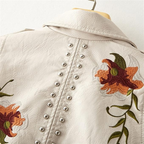 Hélène Chaqueta de Cuero para Mujer – Cazadora Elegante Chic Atemporal Premium