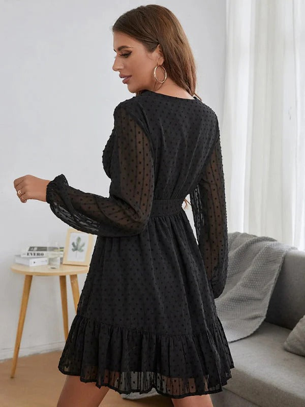 Christy Vestido de Lunares para Mujer – Vestido Fit & Flare Elegante Chic