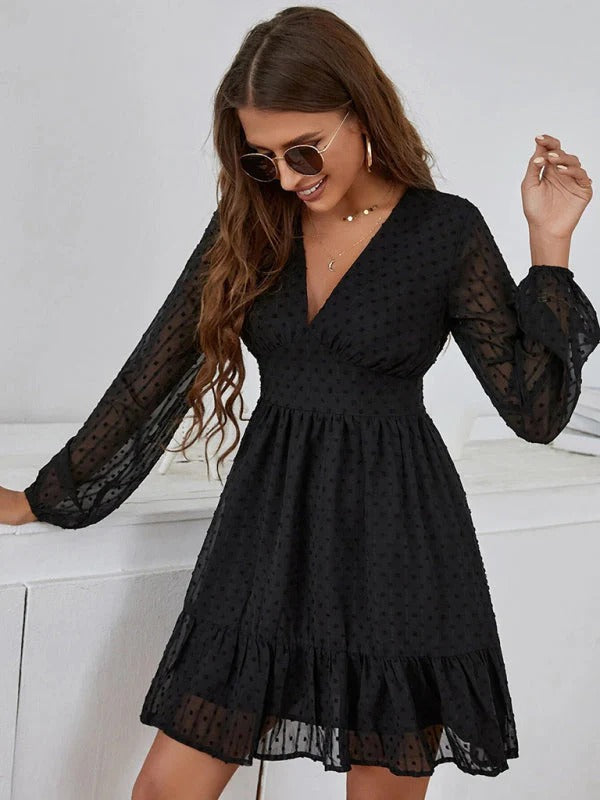 Christy Vestido de Lunares para Mujer – Vestido Fit & Flare Elegante Chic