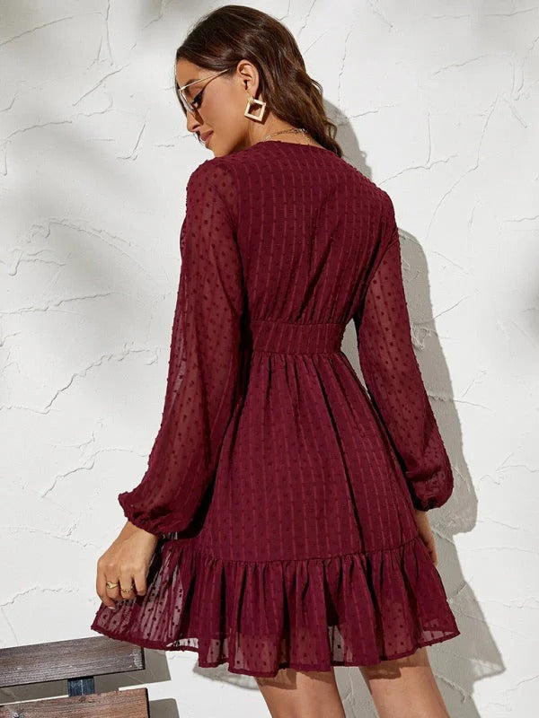 Christy Vestido de Lunares para Mujer – Vestido Fit & Flare Elegante Chic
