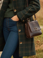 Peyton Abrigo de Cuadros para Mujer – Chaqueta de Lana Elegante y Cálida