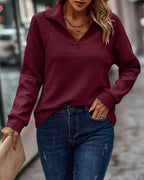 Leyna Jersey de Punto para Mujer – Suéter Canalé con Cremallera Chic