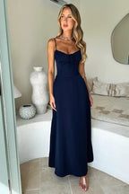 Mika Vestido Largo Elegante para Mujer – Vestido Encaje Espalda Abierta Chic
