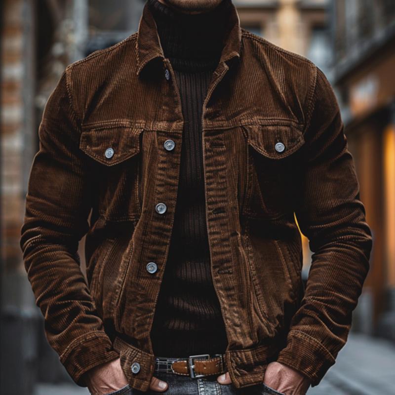 Bryn Chaqueta de Pana para Hombre – Chaqueta Workwear Retro Casual Chic