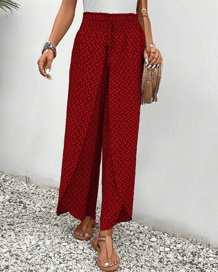 Sophia Pantalón Mujer – Pantalón Palazzo de Talle Alto con Pierna Ancha Elegante