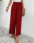 Sophia Pantalón Mujer – Pantalón Palazzo de Talle Alto con Pierna Ancha Elegante