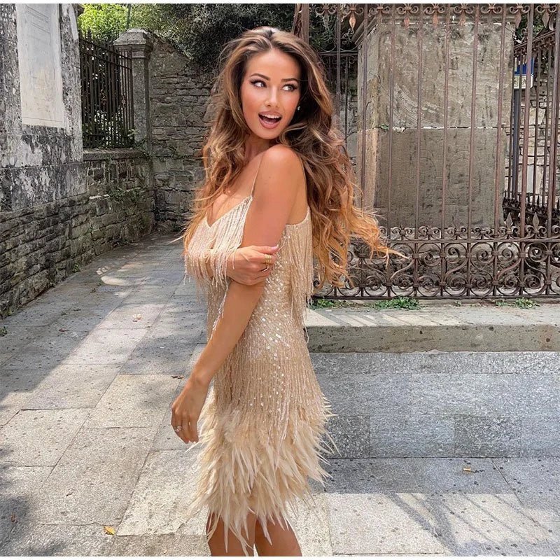 Samantha Vestido de Fiesta para Mujer – Vestido de Lentejuelas Elegante y Chic