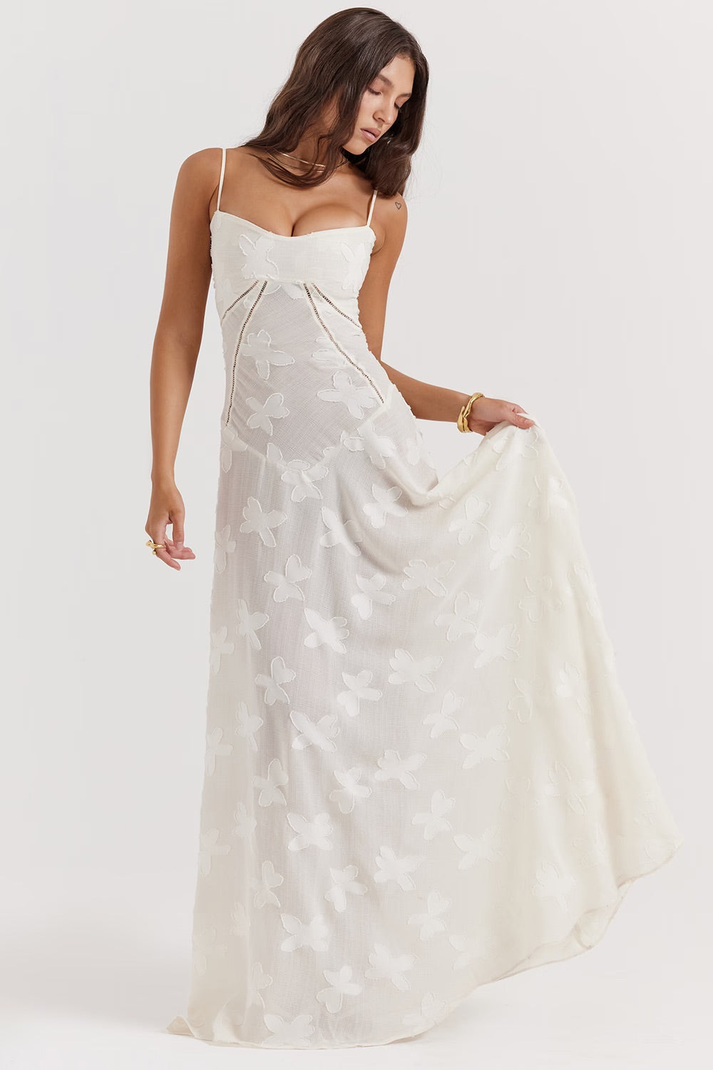 Kandace Vestido Largo Elegante para Mujer – Vestido Encaje Brillante Gala
