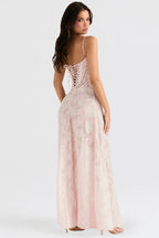 Kandace Vestido Largo Elegante para Mujer – Vestido Encaje Brillante Gala