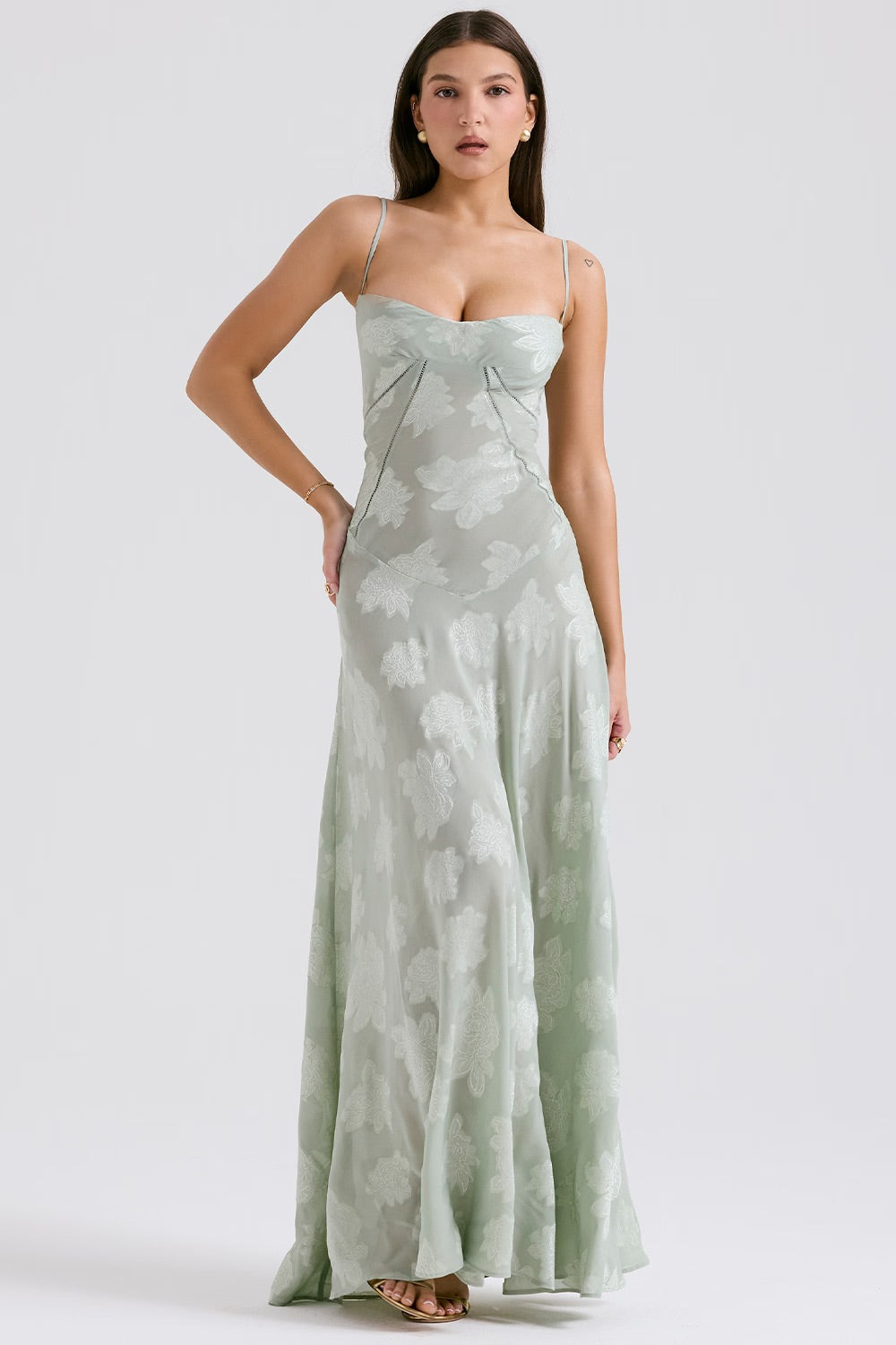 Kandace Vestido Largo Elegante para Mujer – Vestido Encaje Brillante Gala