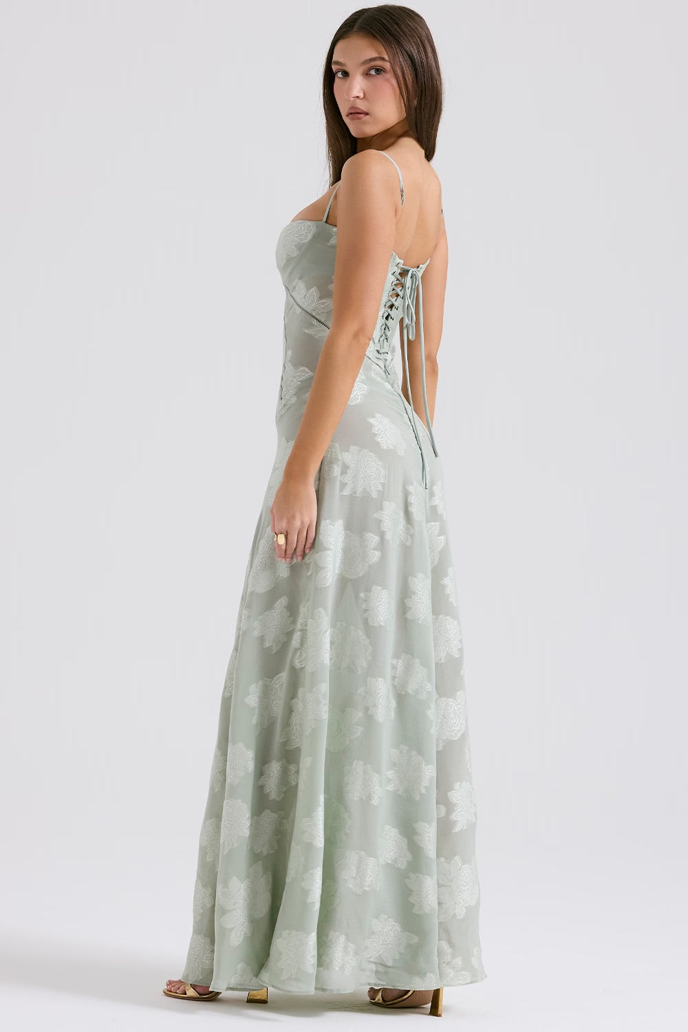 Kandace Vestido Largo Elegante para Mujer – Vestido Encaje Brillante Gala