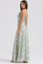 Kandace Vestido Largo Elegante para Mujer – Vestido Encaje Brillante Gala