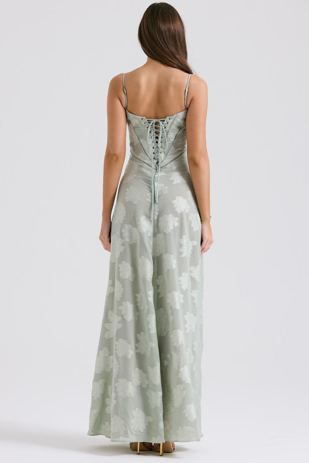 Kandace Vestido Largo Elegante para Mujer – Vestido Encaje Brillante Gala