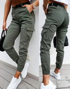 Jordyn Pantalón Cargo para Mujer – Pantalón Talle Alto Casual Urbano Chic