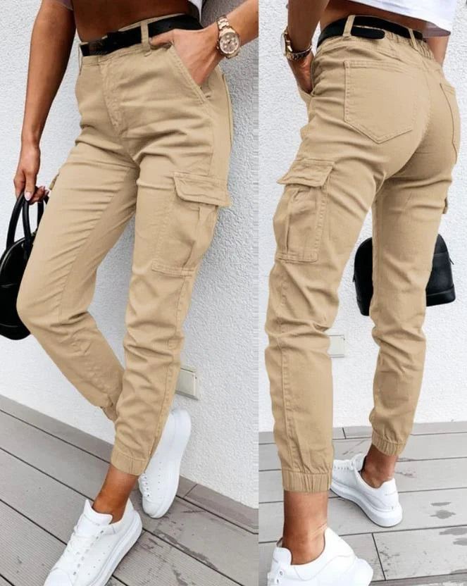 Jordyn Pantalón Cargo para Mujer – Pantalón Talle Alto Casual Urbano Chic