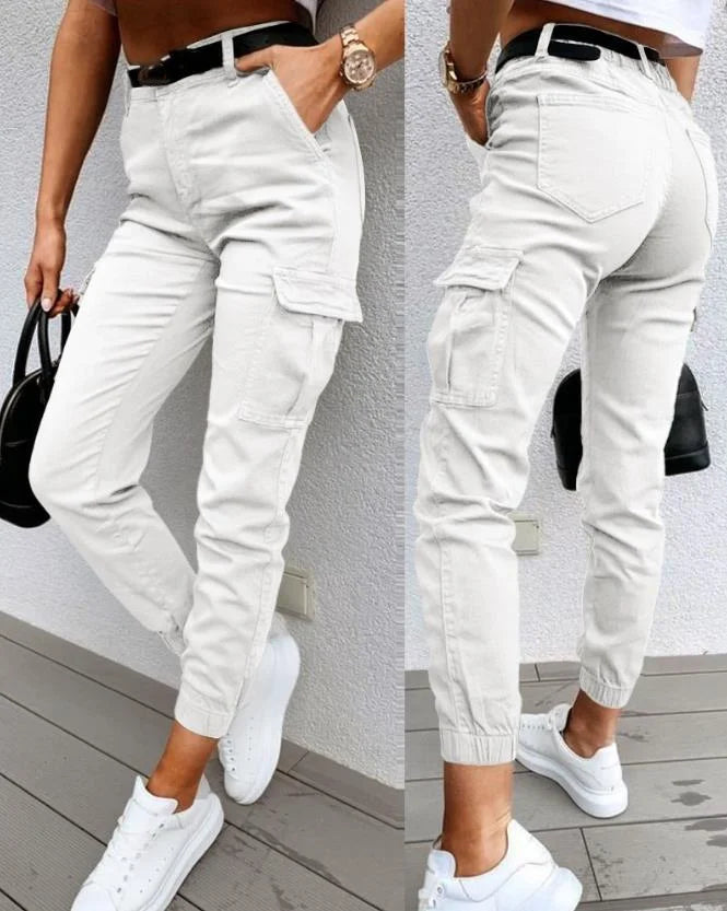 Jordyn Pantalón Cargo para Mujer – Pantalón Talle Alto Casual Urbano Chic
