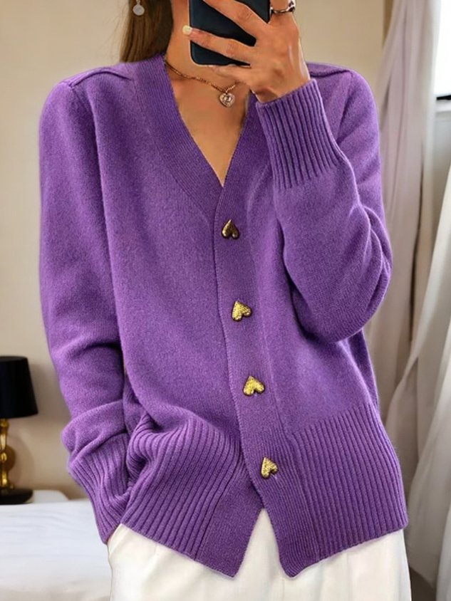 Paulina Cárdigan para Mujer – Chaqueta de Punto Elegante con Botones Corazón