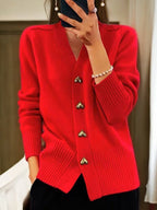 Paulina Cárdigan para Mujer – Chaqueta de Punto Elegante con Botones Corazón