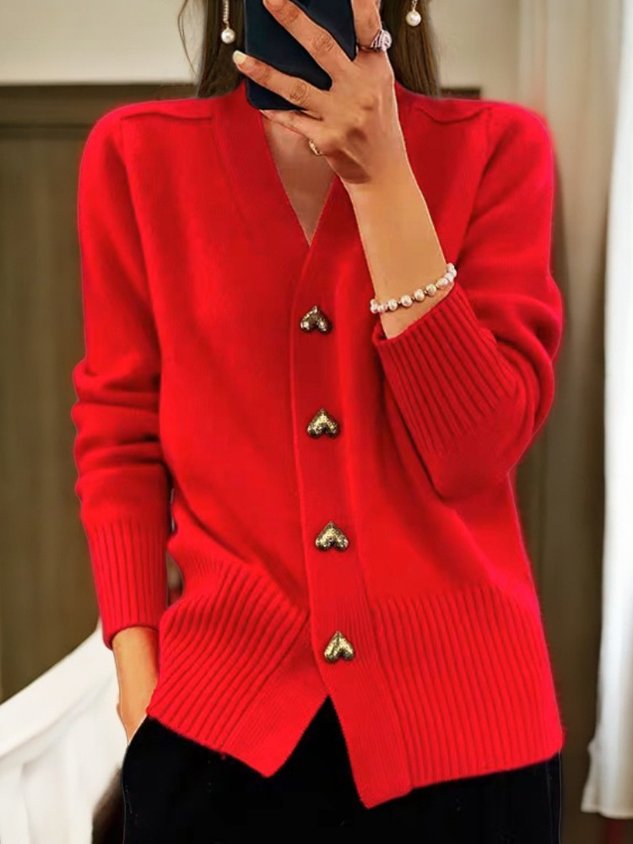 Paulina Cárdigan para Mujer – Chaqueta de Punto Elegante con Botones Corazón