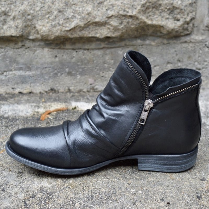 Valentina Botas de Cuero para Mujer – Botines Elegantes con Cremallera Chic